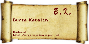 Burza Katalin névjegykártya